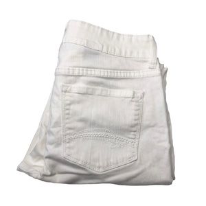 NYDJ White Mid Rise Stretch Cropped Jeans with Notched Leg